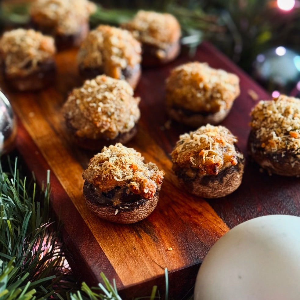 Italian Sausage & Cranberry Stuffed Mushrooms