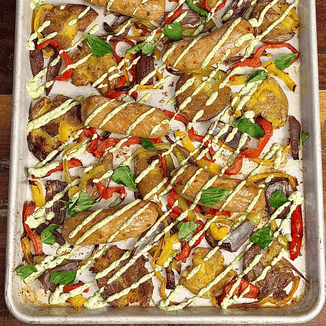 Sausage, Pepper & Onion Sheet Pan Dinner