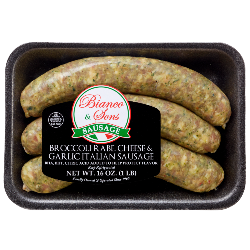 Broccoli Rabe, Cheese & Garlic Italian Sausage - 1 LB